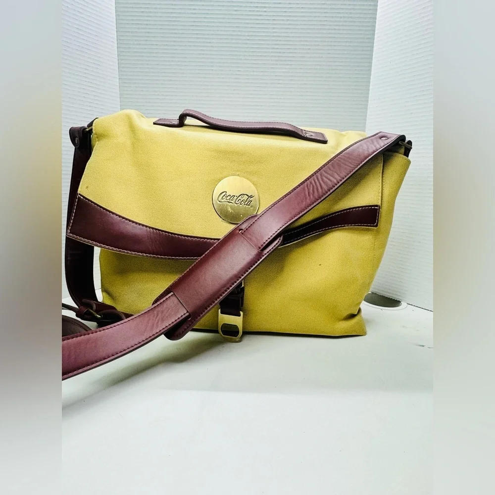 Coca Cola Canvas/Leather  Meseenger Bags Large